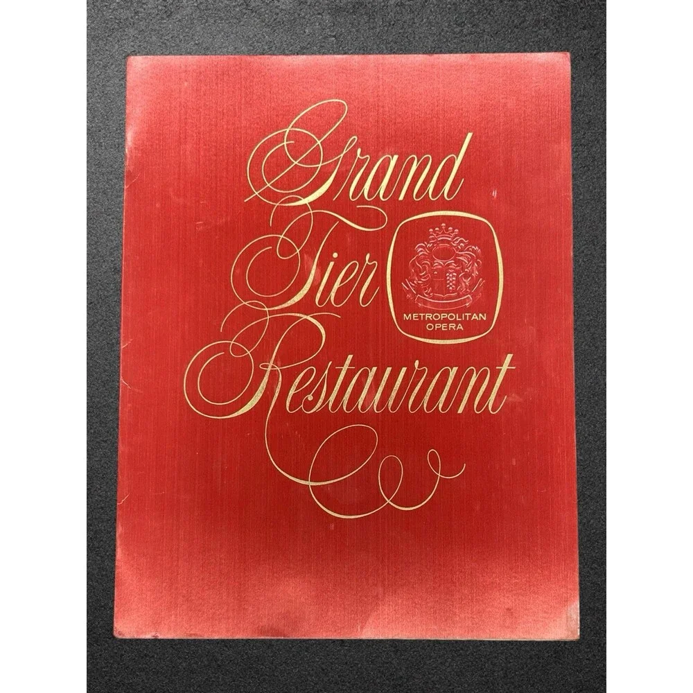 Grand Tier Restaurant Metropolitan Opera New York City Vintage Restaurant Menu